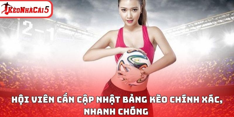 Hội viên cần cập nhật bảng kèo chính xác, nhanh chóng